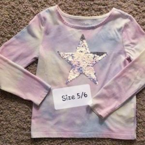 Girls flip sequin reversible long sleeved shirt.